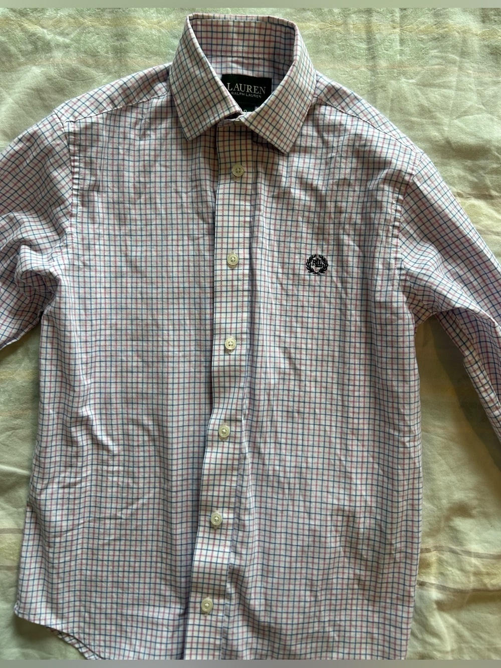 Lauren Ralph Lauren Boys Red White Blue Check Button-Down Shirt 8